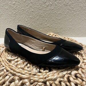 LifeStride Simply Comfort Black Flats Pointed Toe Women 8M Professional Career